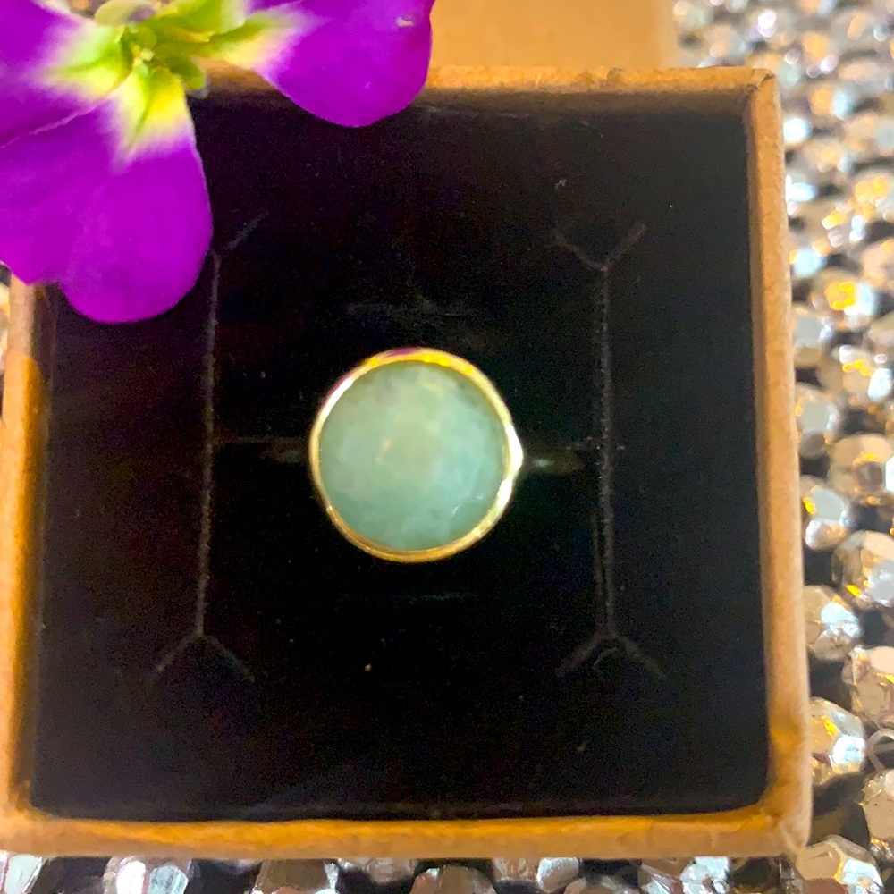 💎💍Green Adventurine & 14K Gold Plated Ring💎💍